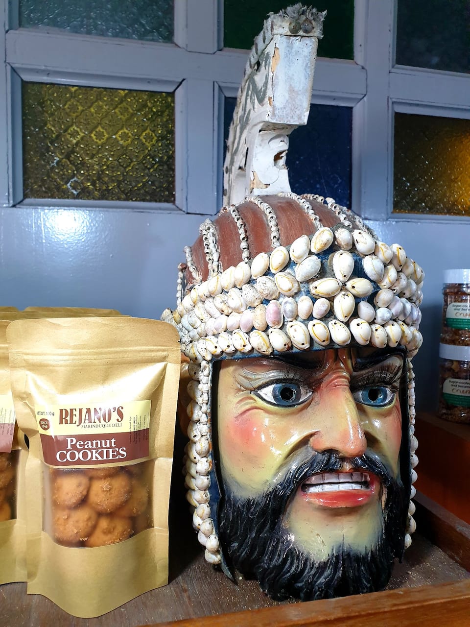 Rejano's uraro cookies beside a Morion display
